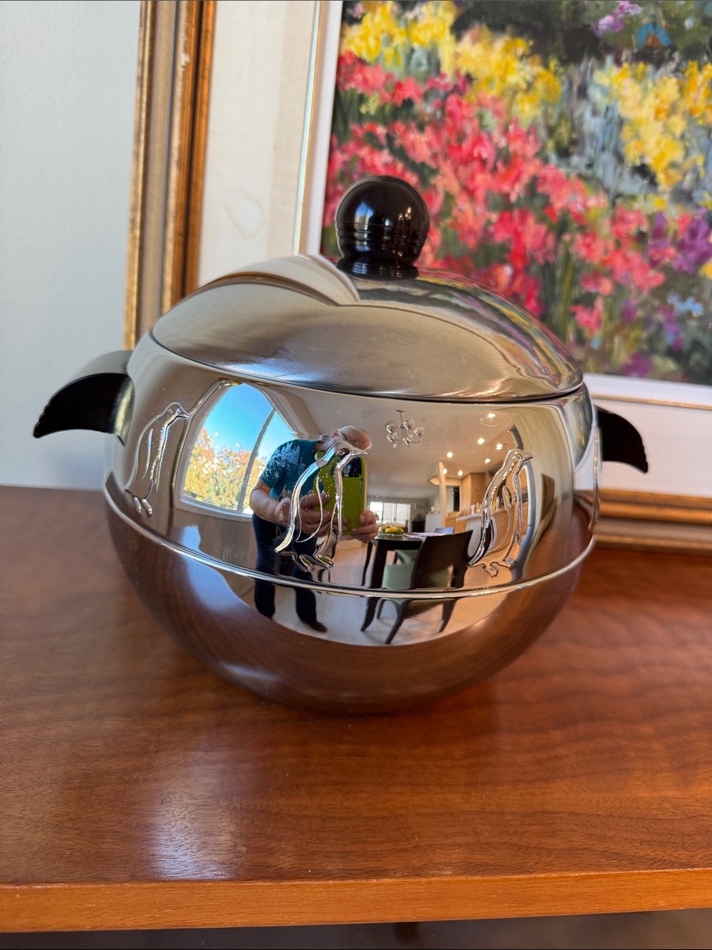 Vintage MCM West Bend Penguin Hot & Cold Server Ice Bucket Chrome